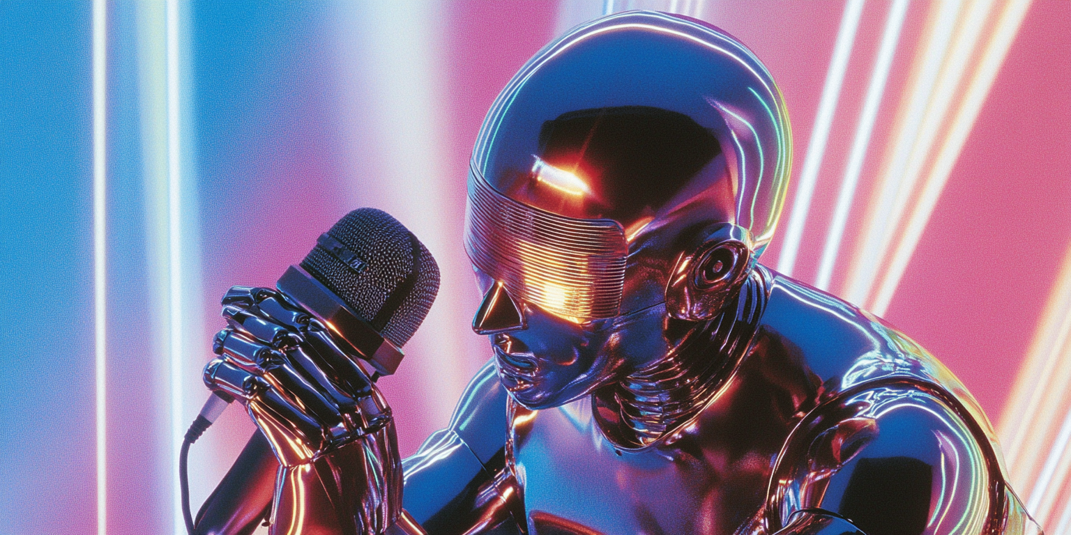AI author creating audiobook from manuscript using Narration Box’s lifelike AI narrators and voice cloning feature.