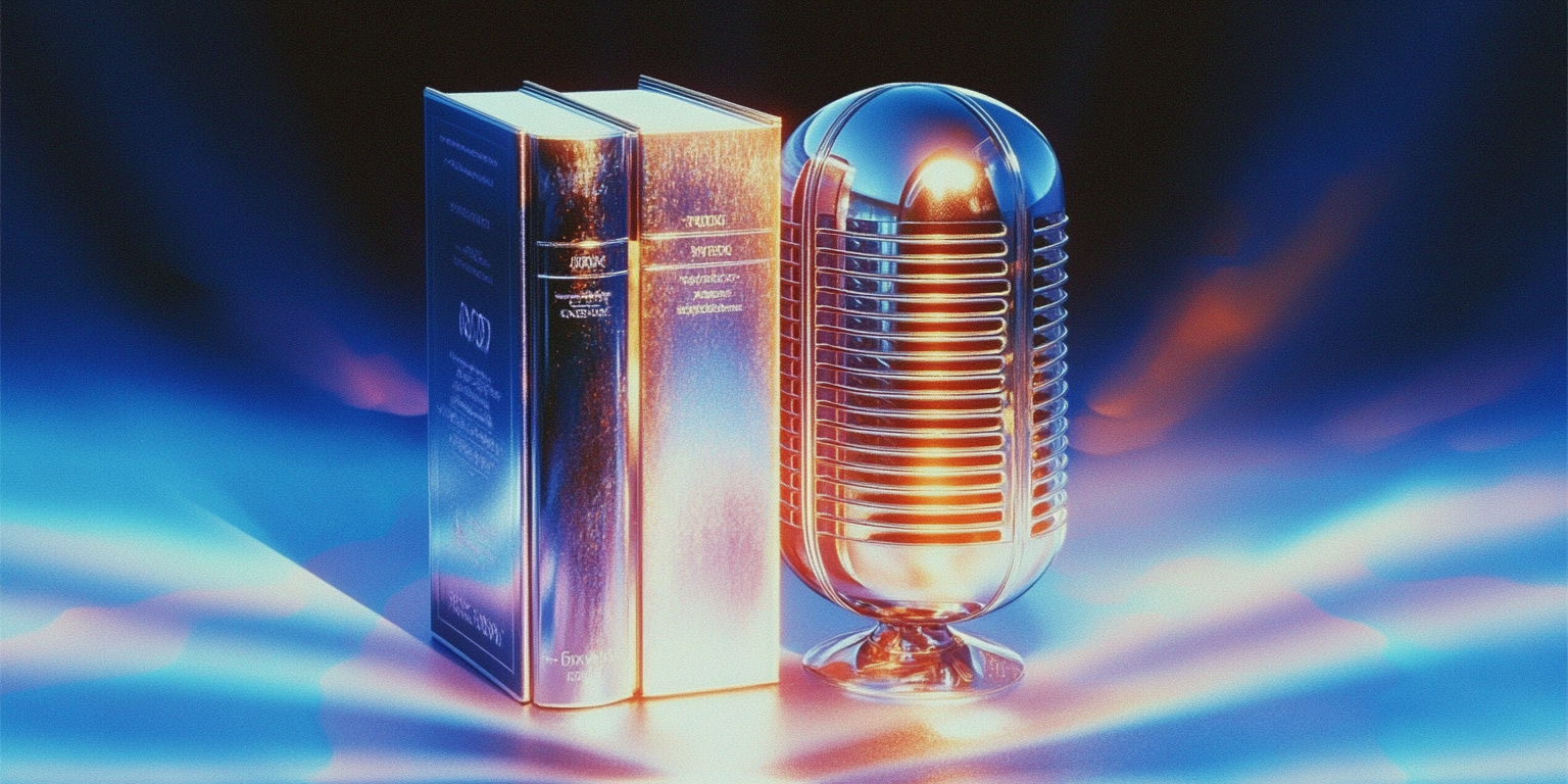 AI voiceover software helping an author create a narrated audiobook without a microphone setup, representing text-to-speech technology in action.