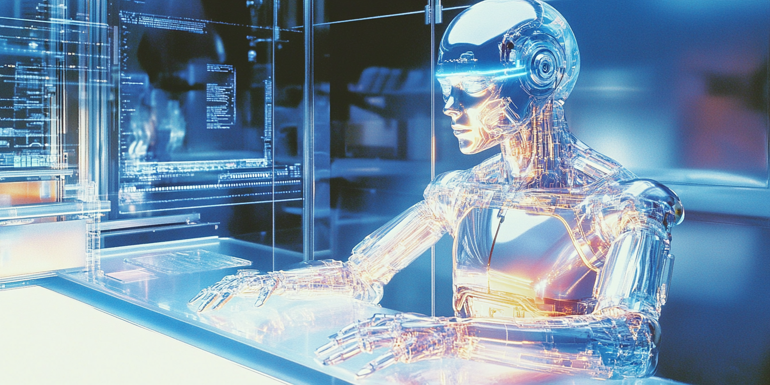 A writer converting their manuscript into an audiobook using AI with a laptop, studio style waveform, and a digital narration interface on screen.