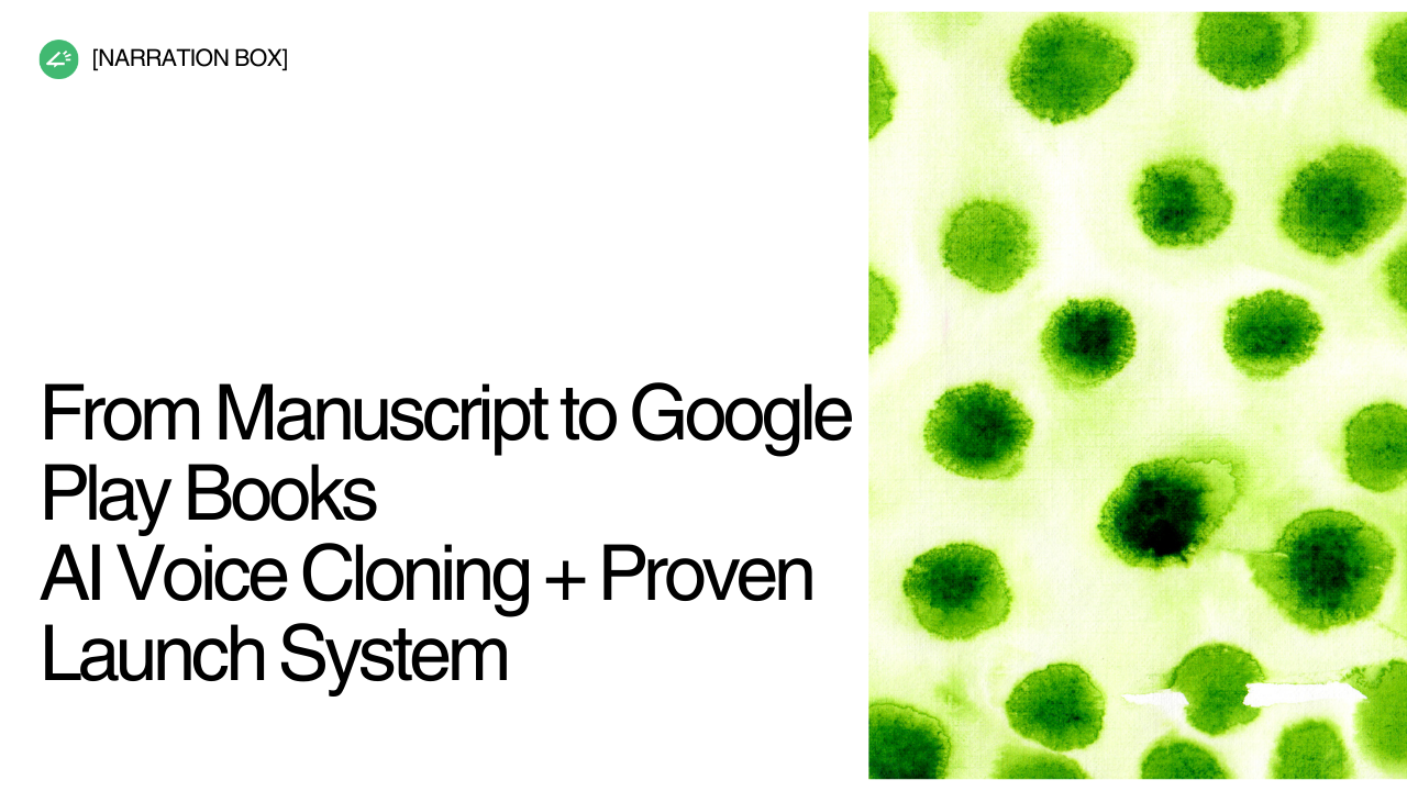 US and UK author uploading AI generated audiobook to Google Play Books Partner Center using voice cloning software