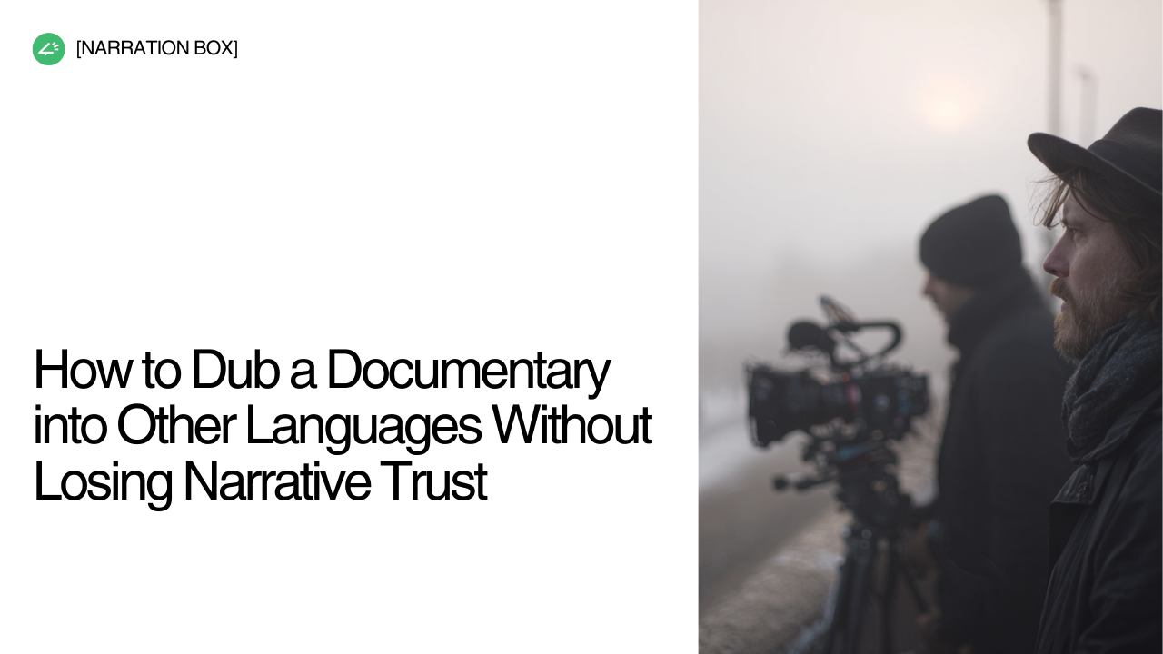 Multilingual AI voiceover production for documentary films targeting US, UK, and international streaming platforms