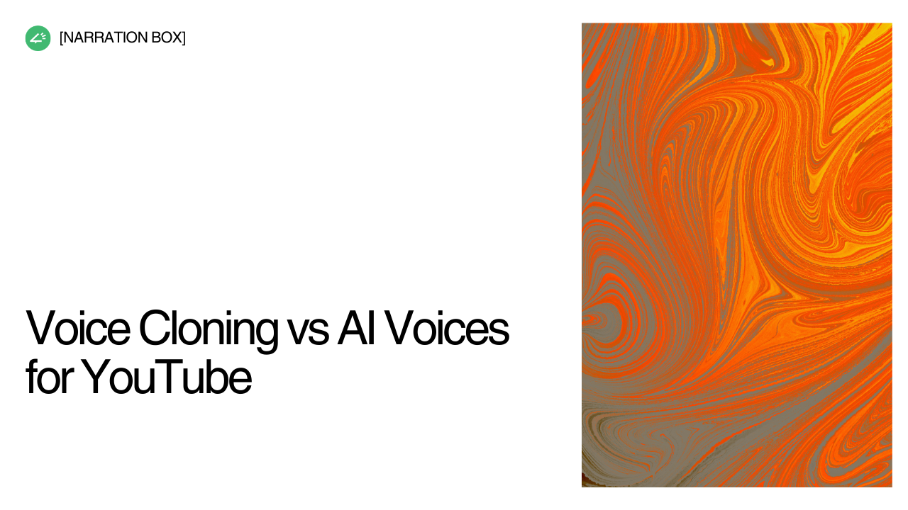 YouTube creator choosing between AI voice generator and voice cloning technology