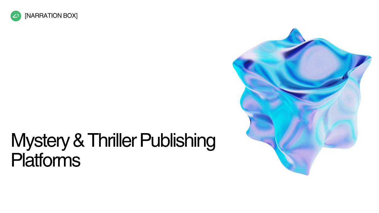 Guide for US and UK indie authors showing platforms for publishing mystery and thriller books and audiobooks including KDP, Kobo and Google Books.