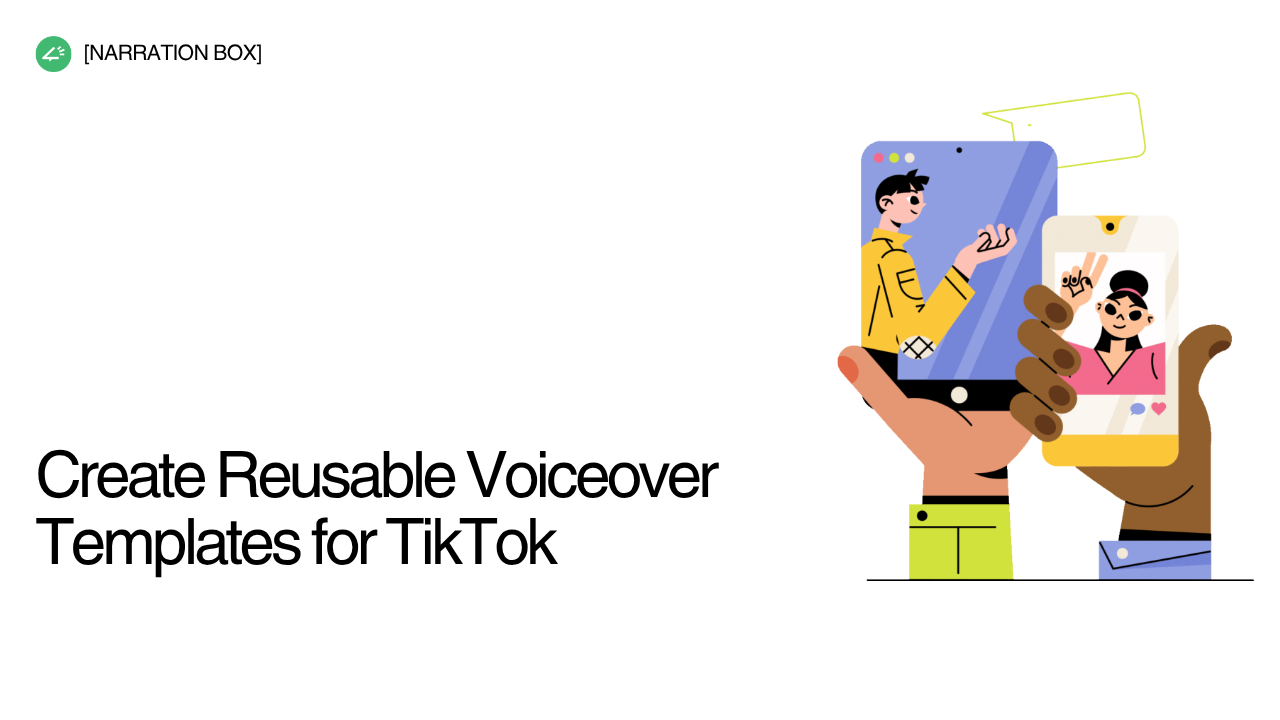 Content creator producing TikTok videos using AI voice for TikTok and reusable narration templates to increase short form video output