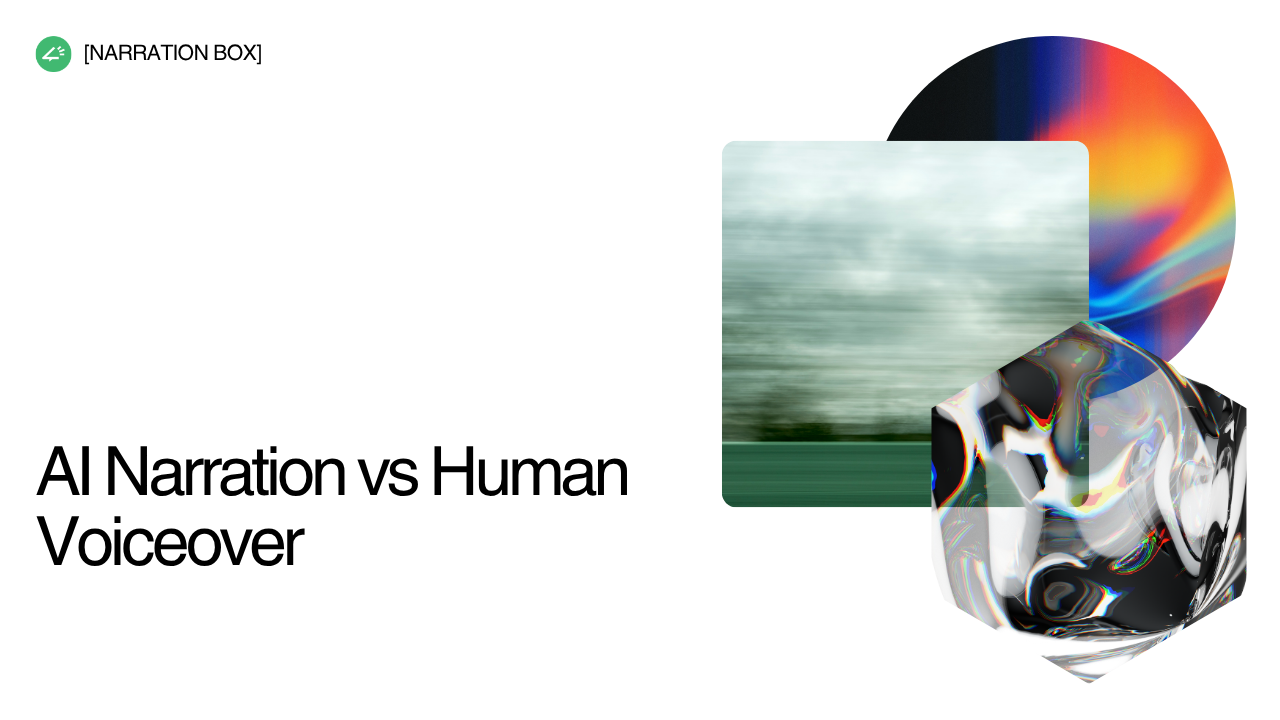 text to speech AI narration system generating audiobook style ai voice compared with human voiceover recording studio in US and UK content industry