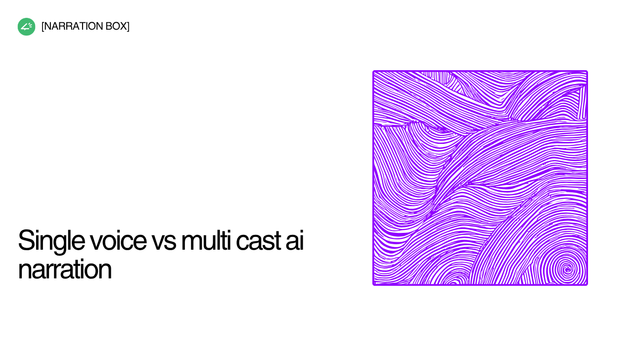 Creator evaluating single voice and multi cast ai narration options for audiobook production using context aware ai voices